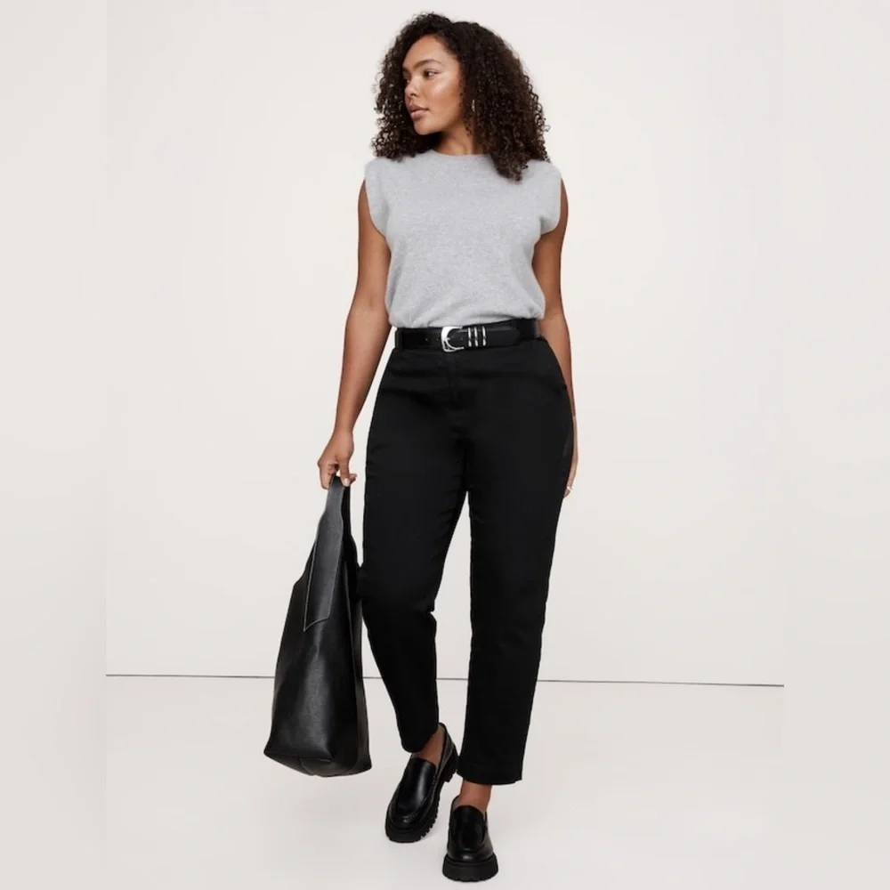 NWT Banana Republic Black Weekender Slim Barrel Pants Sz 14. (#713475)